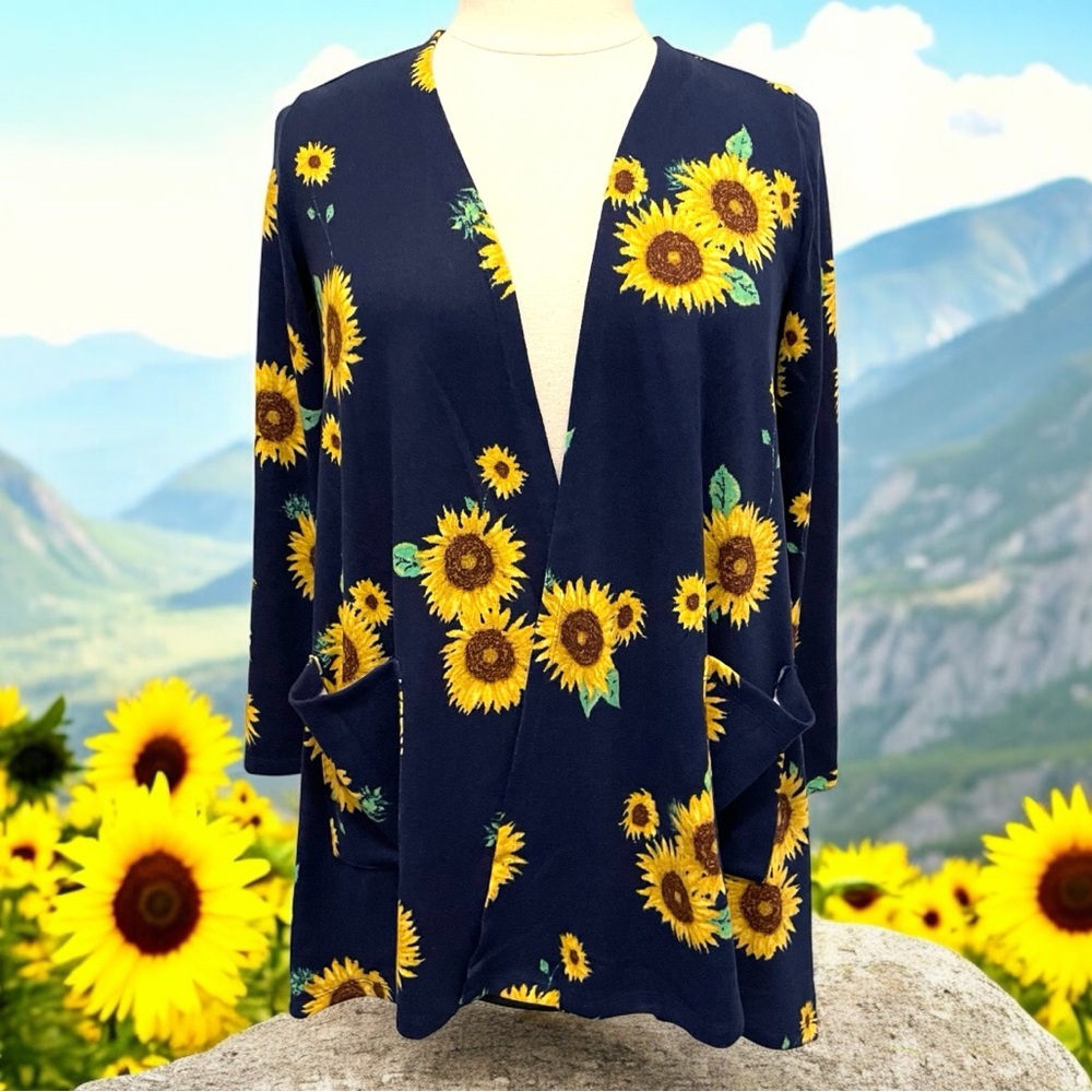 Sunflowers Cardigan M - Picture 10 of 16